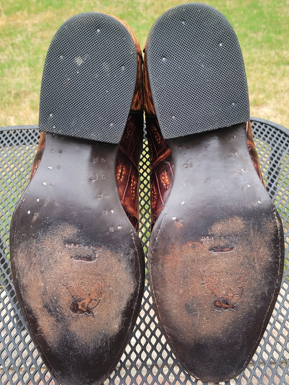 Rogers Genuine Caiman Cowboy Boots In Cognac J Toe - Picture 6 of 7